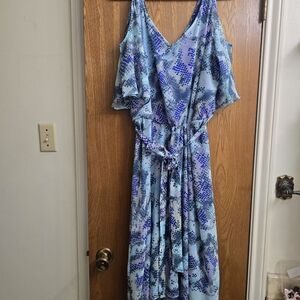 Lane Bryant Blue and Purple Maxi Dress